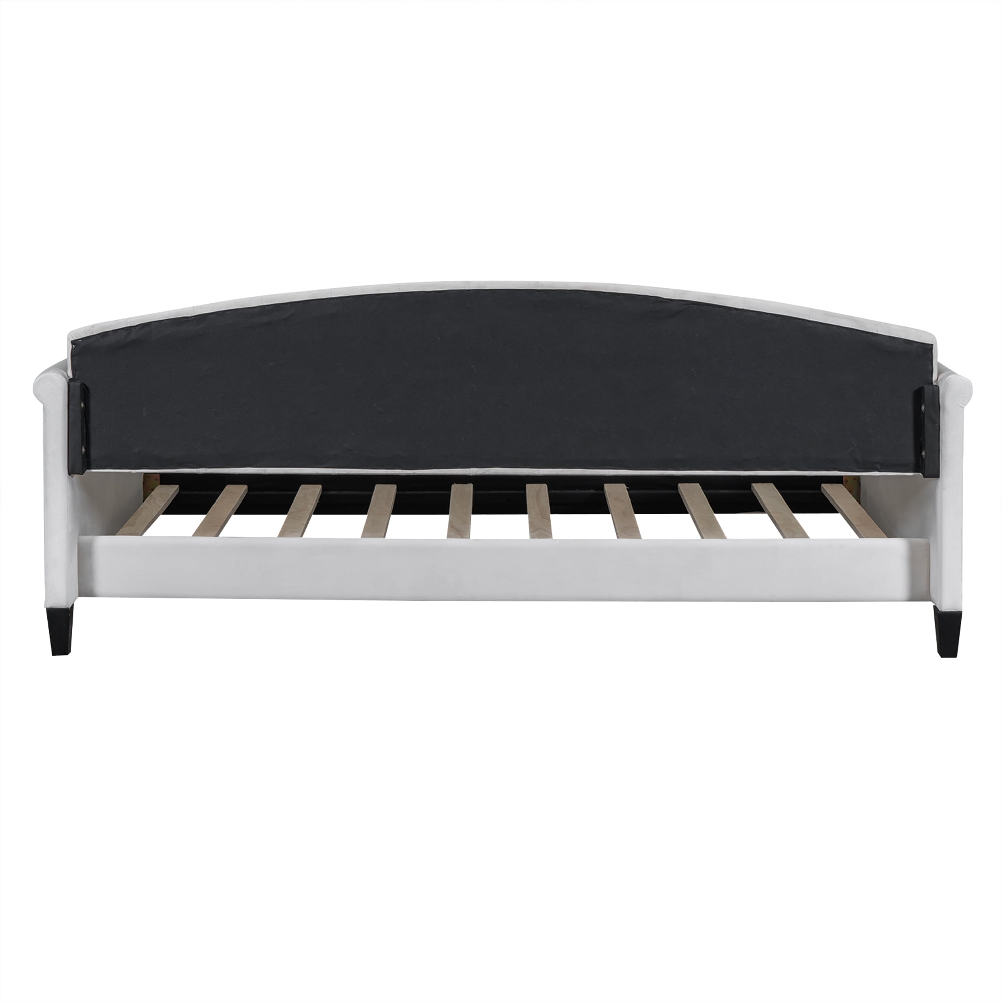 Alvantor Twin Daybed with Velvet Upholstered Tufted Button Wingback, Beige