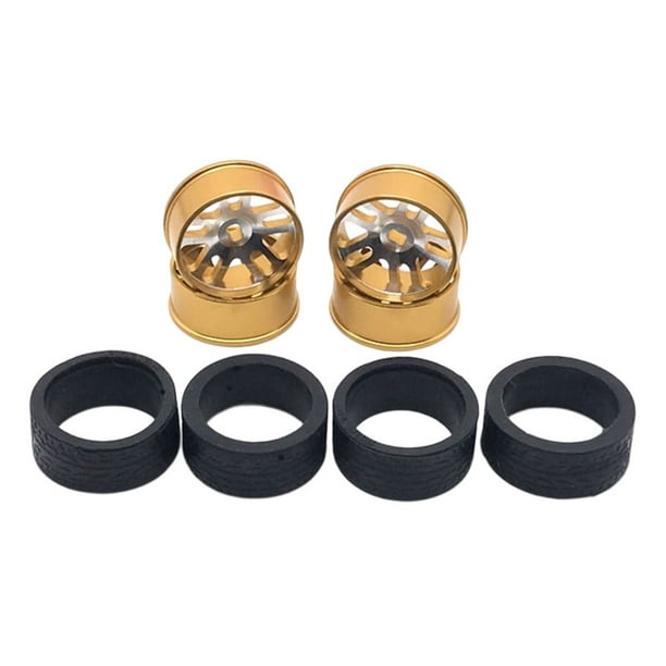 Vogacara 4 piezas RC Car Drifting Neumáticos Control remoto Vehículo Ruedas Actualizar Repuestos modificados Reemplazo para WL Toy K989 Gold Type2 NO2