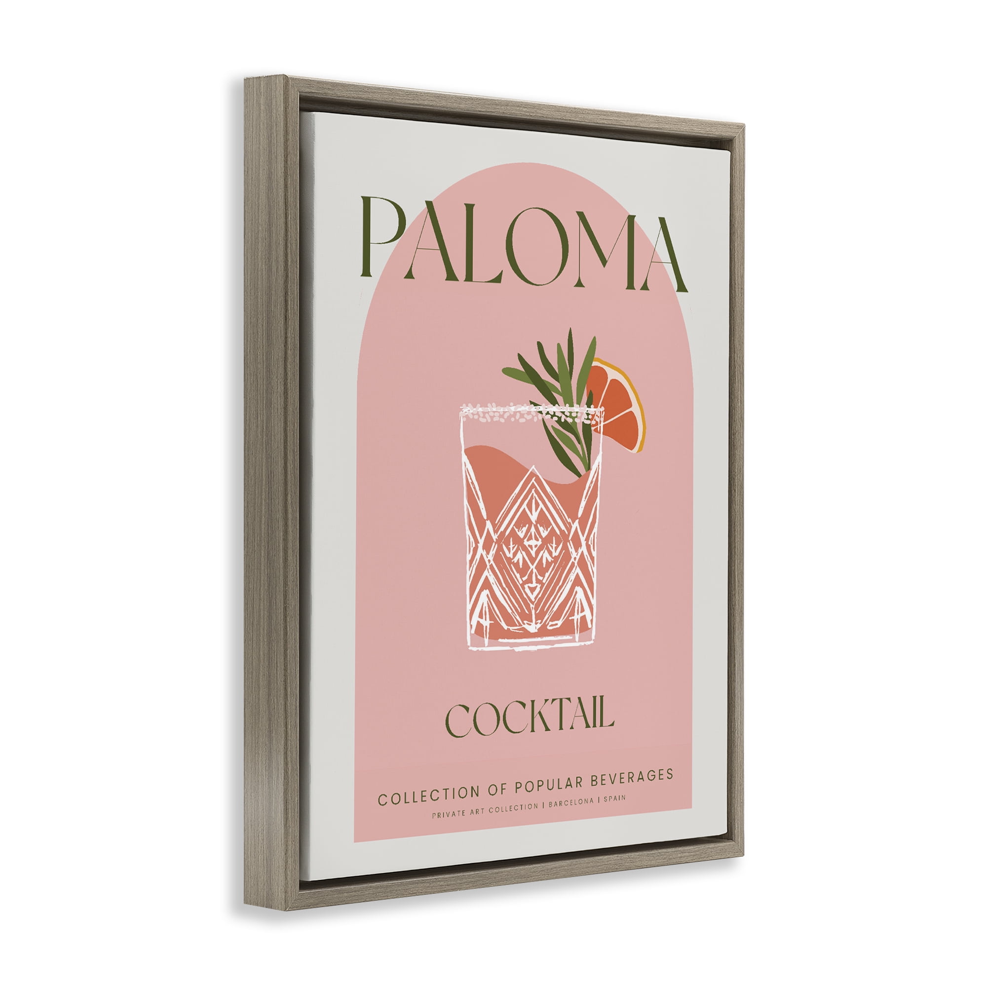 Stylish Retro Paloma Brown Framed Floater Canvas Wall Art, design by Lil' Rue