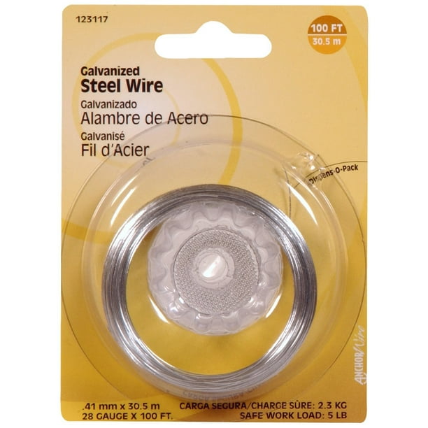 Wire Hillman, calibre 28, galvanizado, 30,5 m, paquete de 1 unidad