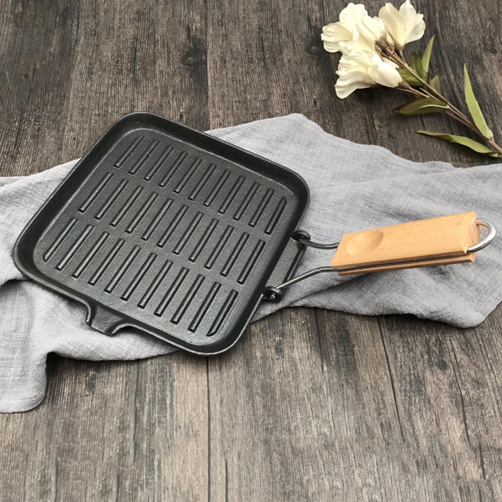 9Inch Cast Iron Pan Folding Non-Stick Frying Pan with Handle and Hang Hook  Portable Outdoor Camping Kitchen Steak Pan - AliExpress