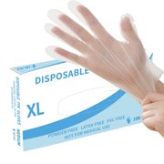 Disposable Gloves,100 Pcs Clear Vinyl Gloves(Clean XL)