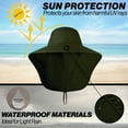 thumbnail image 2 of UPF 50+ Sun Protection Hat for Unisex Adult UV Solar Protection Wide Brim Outdoor Beach Fishing Bucket Bonnie Cap Visor with Neck Flap Breathable Mesh Lightweight Foldable Windproof B Army Green, 2 of 5