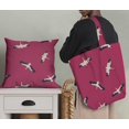 thumbnail image 5 of Soimoi Pink Modal Satin Fabric Flying Stork Bird Print Sewing Fabric Yard 42 Inch Wide, 5 of 5
