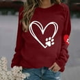 thumbnail image 2 of Lightweight Sweatshirts for Women Cute Graphic Print Long Sleeve Crew Neck Casual Loose Pullover Tops Workout Gym Shirt(Wine,XL), 2 of 4