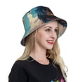 thumbnail image 4 of Yiaed Colorful Cloud Shepherd Dog Print Reflective Stripe Bucket Hat Unisex Funny Outdoor Fisherman Cap Beach Sun Hat, 4 of 5