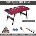 thumbnail image 2 of RayChee 54in Pool Billiard Table for Kids Adults Family Game Room w/2 Cue Sticks, 16 Balls, Triangle, Chalk (Red), 2 of 7