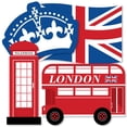 thumbnail image 2 of Big Dot of Happiness Cheerio, London - Union Jack Flag, Double-Decker Bus, Crown & Telephone Booth Decor Diy British UK Party Essentials - Set of 20, 2 of 6