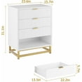 thumbnail image 2 of White Dresser, 4 Drawer Dresser for Bedroom, Modern Dressers with Gold Metal Handles for Living Room, Hallway, Entryway, 2 of 6