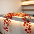 thumbnail image 6 of Fall Eucalyptus Leaf Garland,5.9 Ft Autumn Faux Eucalyptus Leaves Fall Garland,Thanksgiving Harvest Festival Decorations for Home Mantle Porch Outdoor Indoor Wedding Table Wall Arch Decor, 6 of 8