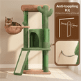 thumbnail image 5 of Yaheetech 42" Height Cactus Cat Tree with Scratching Posts, Basket & Ladder, Green/Brown, 5 of 10