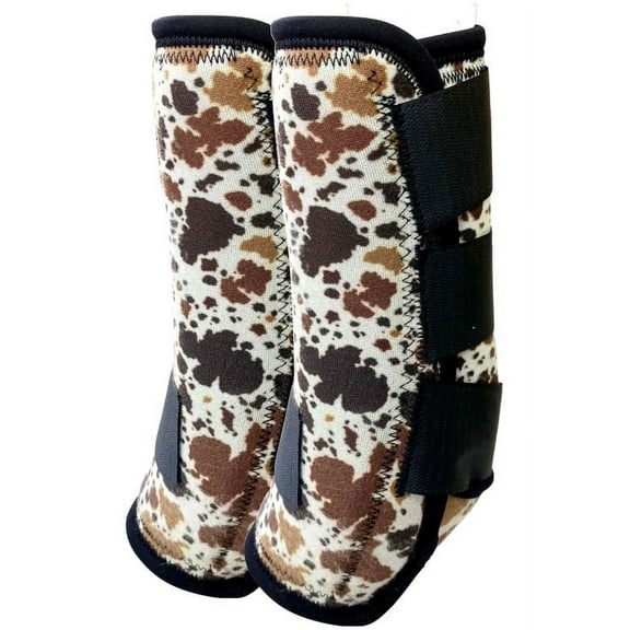 Showman Cow Print Elite Equine Sport Medicine Boots