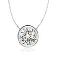 thumbnail image 1 of Angara Collier en Diamant Naturel - Collier Solitaire en Diamant Rond Serti Clos en Or Blanc 14 K pour Femmes, 1 of 10