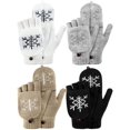 thumbnail image 1 of Guantes sin dedos Sintege para mujer, tejidos de lana de invierno, 4 unidades, 1 of 7