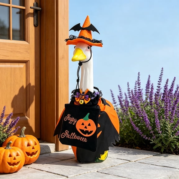 AuroraX Porch Goose Clothes Set 17 19 inch 23 inch Porch Goose Halloween Outfit Wizard Witch Autumn Porch Goose Accessories Fall Outside Stuff