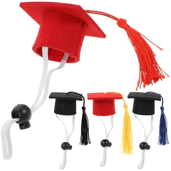 Homoyoyo 4Pcs Cat Graduation Caps with Tassel Adjustable Strap for Photos