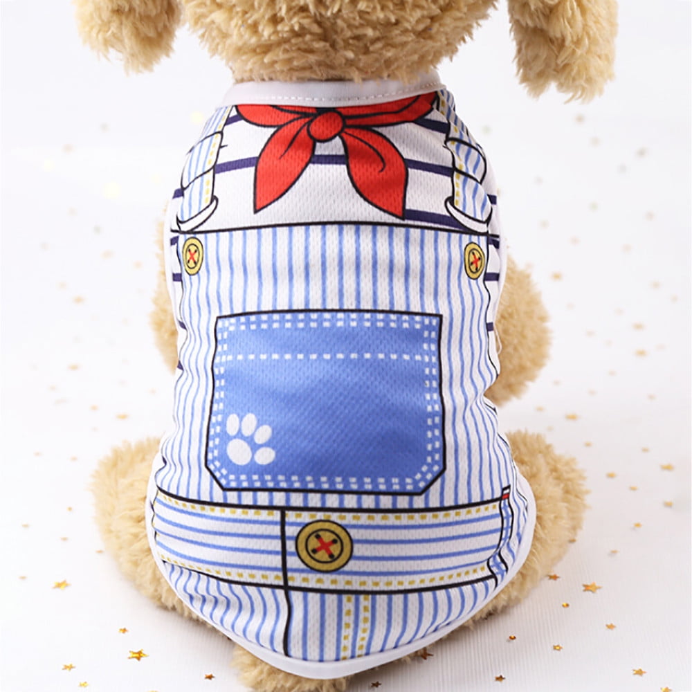 Autumnfall Summer Pet Dog Clothes Puppy Dog Cat Vest Shirt Fake Strap Walmart Com Walmart Com