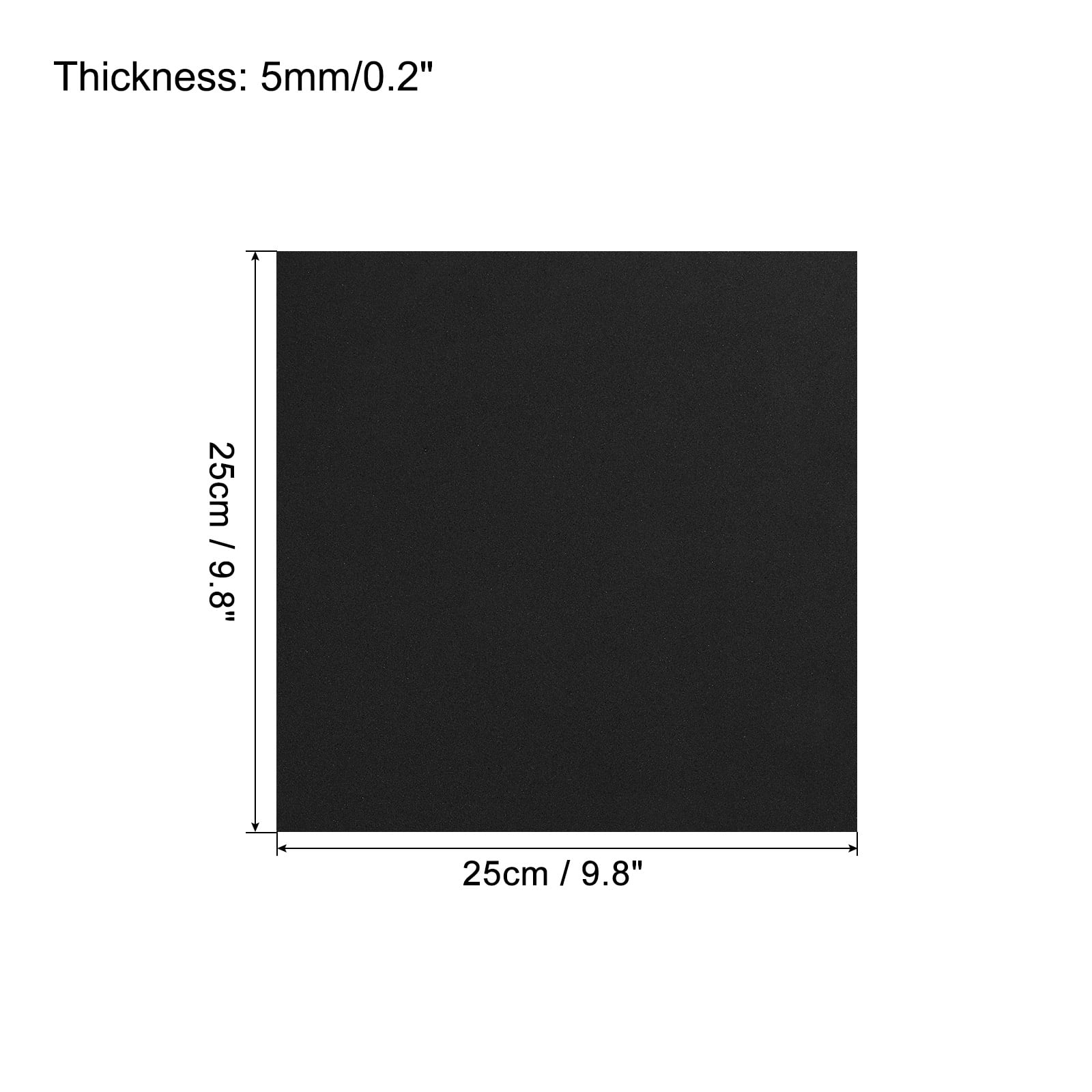 EVA Foam Sheets Black 9.8 Inch x 9.8 Inch 5mm Thick Crafts Foam Sheets Pack of 6