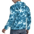 thumbnail image 6 of Pofeuu Blue Tie Dye Print Mens Casual Hooded Collar Drawstring Hoodies Pullover Sweatshirts Casual Long Sleeve Shirts-3X-Large, 6 of 7