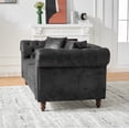thumbnail image 5 of Sofas for Two 66"Chesterfield ‌tech Fabric Sofa,High-tech Fabric Roll Armrest Sofa,Upholstered Mid Century Modern Couch,2 Seater Couch for Living Room, Office, Apartment, Black,Small Couches, 5 of 13