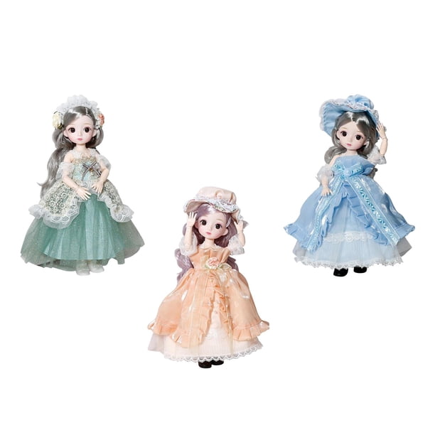 Muñecas de maquillaje,Muñeca flexible,vestido de moda,juguete DIY,muñecas de maquillaje,Juguete de simulación 3D de muñeca de niña con articulaciones flexibles,Muñeca articulada de bola Macarena Muñecas de maquillaje