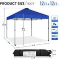 thumbnail image 2 of Topeakmart 12x12 ft Pop-Up Canopy Tent with Wheels, Sandbags, Carry Bag, Blue, 2 of 7