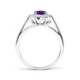 thumbnail image 2 of ANGARA Natural 0.7 Ct. Amethyst with Diamond Halo Ring in 14K White Gold for Women (Ring Size: 3.5), 2 of 9