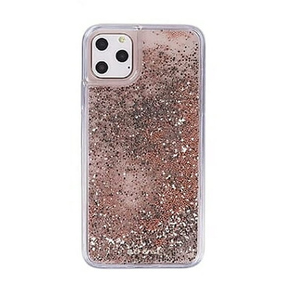 For iPhone 11 Pro Rose Gold Animated Glitter Star Whisper Phone Case