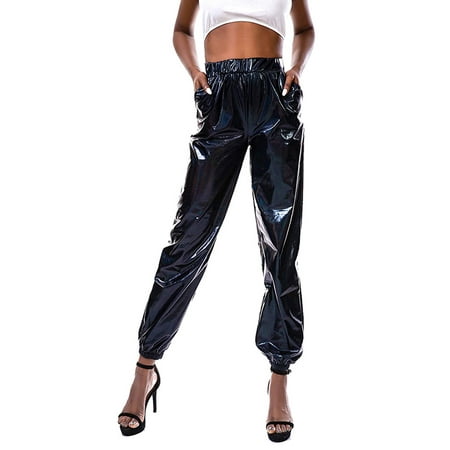 shiny joggers womens