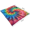 thumbnail image 4 of Colorful Rainbow Tie Dye Spiral Pattern Blanket,Comfortable Soft Flannel Throw Blanket,All Season,Warm Lightweight Blankets for Sofa Bed Couch Living Room Chair,50"x60", 4 of 4