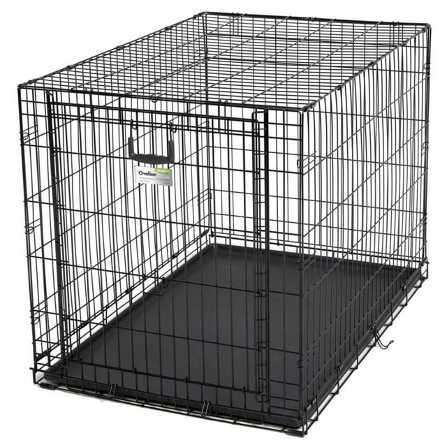 MidWest Homes For Pets 1942 Metal Dog Crate with Divider Panel, Black