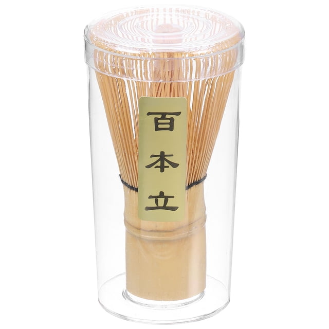 Batidor de Té Verde Matcha Uxcell 100 Puntas Batidor de Bambú Tradicional Chasen Herramienta para Preparar Polvo de Matcha, Amarillo