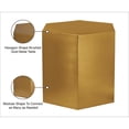 thumbnail image 4 of Meridian Furniture Table d'Appoint Hexagonal en Métal Brossé Doré, 4 of 7