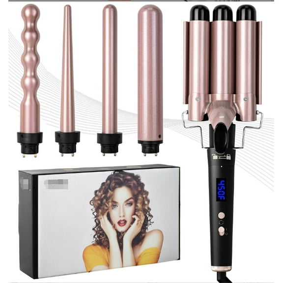 5-in-1 Interchangeable Curling Iron Pro - Ceramic-Ionic Barrels · Salon Waves · Zero Damage Tech