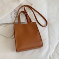 thumbnail image 4 of Bolsa de hombro de paja tejida de mano de cuero simple para mujer (Marrón) Ehuebsd Para Estrenar, 4 of 9