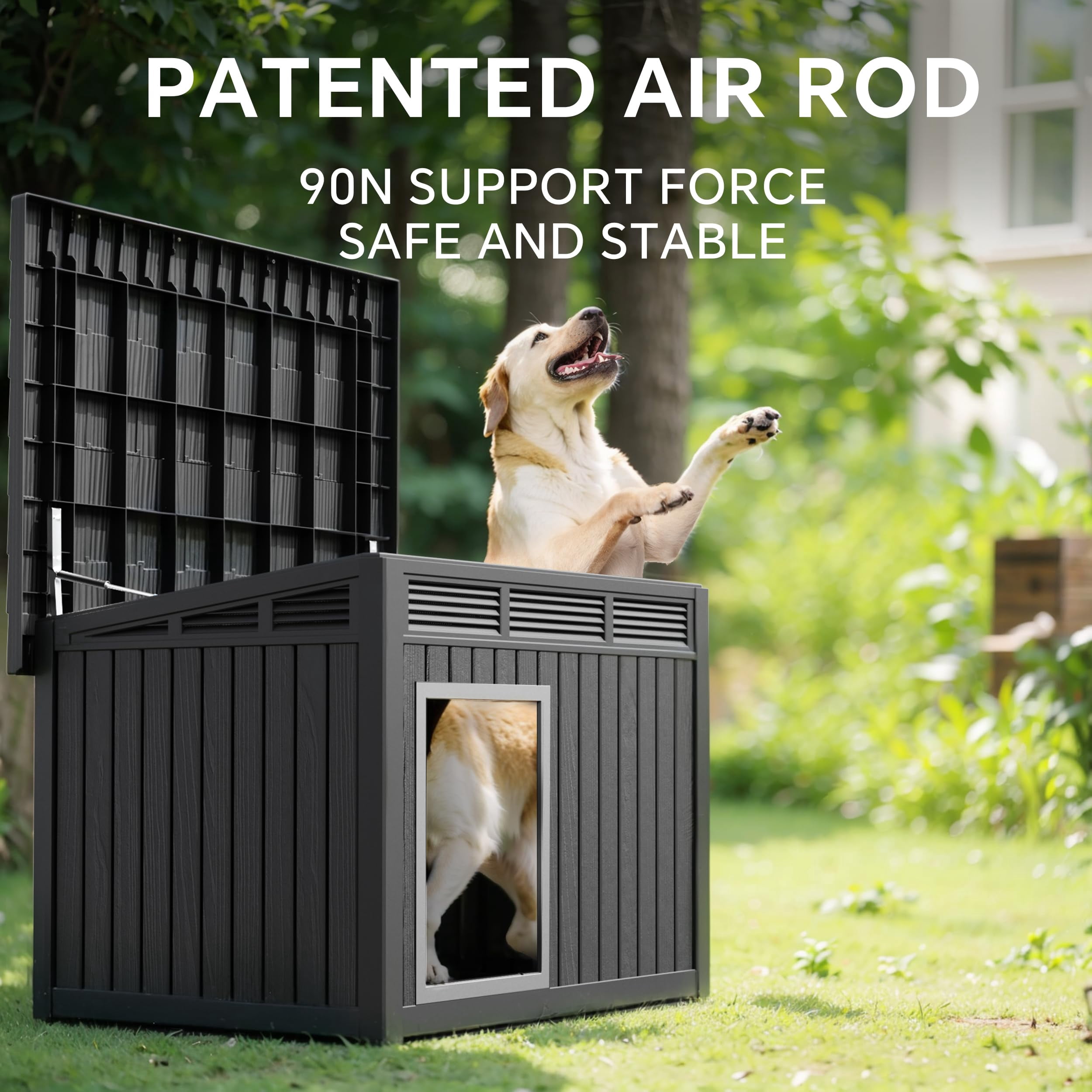 Outdoor Waterproof Insulated Cat House, PP Material Feral Cat Shelter with Vents, All-Season, Easy to Assemble for Cats & Small Dogs (Blue, 23.43×22.64×22.8 Inches)