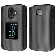 Nakedcellphone Holster Series for TCL Flip 3 Phone Case, Slim Hard Shell Cover and Belt Clip Holder Combination - Black Tread