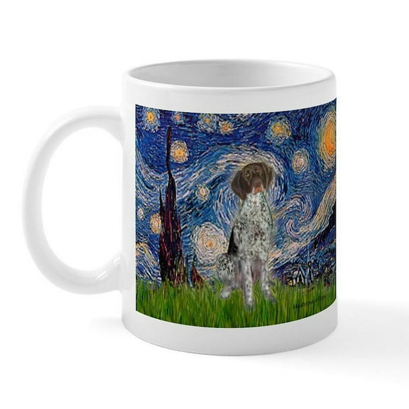 CafePress - Starry Night /German Short Mug - 11 oz Ceramic Mug - Novelty Coffee Tea Cup