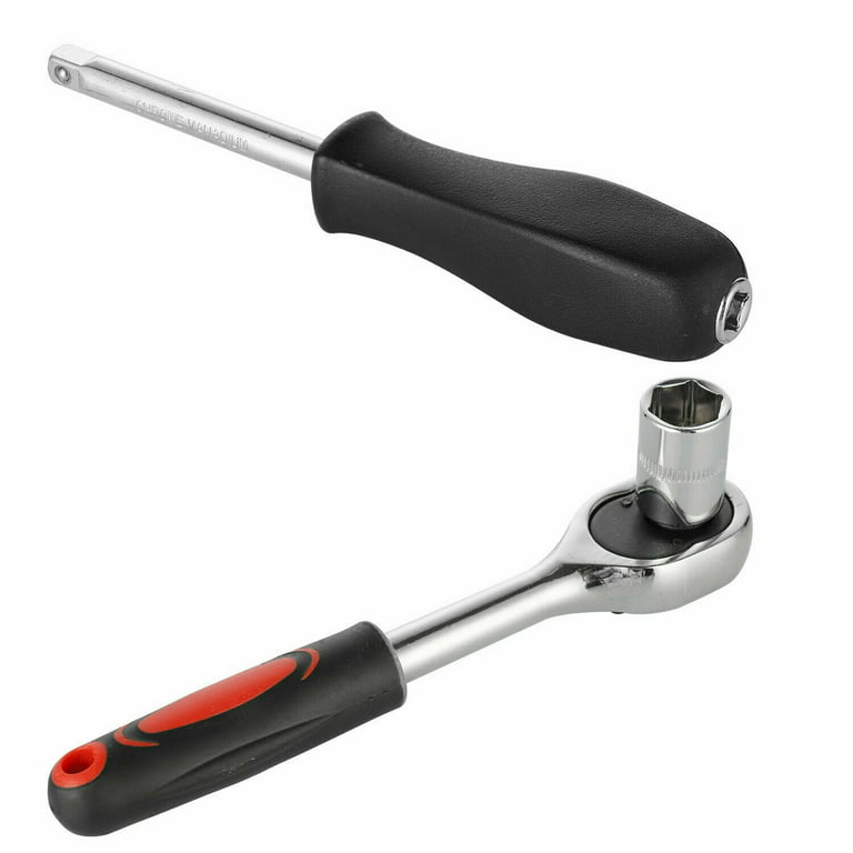 Htovila 46Pcs Ratchet Wrench Socket Tools Set Metric 1/4'' Drive  Screwdriver with Box