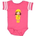 thumbnail image 3 of Inktastic Girl With Brown Hair, Yellow Raincoat, Frog Girls Baby Bodysuit, 3 of 5