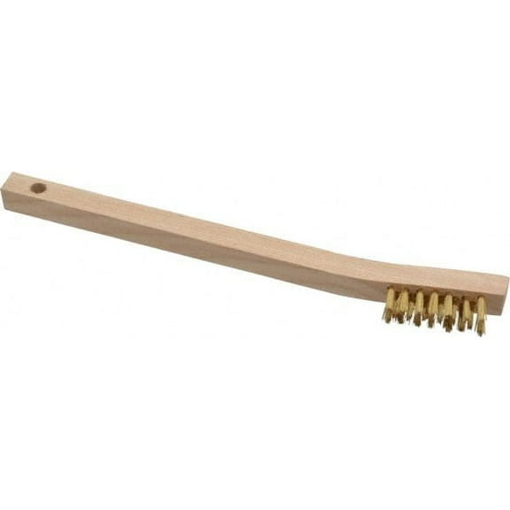 Osborn - 3 Rows x 7 Columns Brass Scratch Brush - 1-7/16" Brush Length x 1-7/16" Brush Width, 7-3/4" OAL, 7/16" Trim Length (18 Pack)