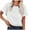 White-01, variant on Mittory Women's Linen Shirts Short Sleeve Cotton Blouses Casual Loose Round Collar Solid Color Tunics Top