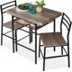 thumbnail image 1 of Songqin 3-Piece Modern Dining Set, Space Saving Dinette for Kitchen, Dining Room, Small Space w/Steel Frame, Built-in Storage Rack - Gray/Black, 1 of 14