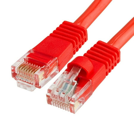 Red Gold Plated 50FT CAT5 CAT5e RJ45 PATCH ETHERNET NETWORK CABLE 50 FT For PC, Mac, Laptop, PS2, PS3, XBox, and XBox 360 to hook up on high speed internet from DSL or Cable (Best Internet Speed For Working From Home)