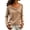 Coffee, variant on Comdrip Women's Asymmetrical Off Shoulder Knit Sweater Long Sleeve Loose Fit Wrap Fall Pullover with Side Buttons Blue L