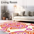 thumbnail image 2 of ODIKA 8'x10' Machine Washable Non-Slip Area Rug, Artisan Inspired Abstract Boho Motifs with Layered Interlocking Shapes High Traffic Rug with Pad, Orange, 543686, 2 of 8