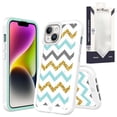 thumbnail image 4 of Designed for Apple iPhone 15 Pro Exotic Design Fashion Hybrid Dual Layer Rugged Bumper Frame Hybrid Shockproof Rubber TPU Defender Phone Case Cover [Zigzag Chevron], 4 of 4