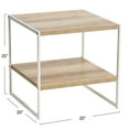 thumbnail image 2 of Household Essentials Jamestown Square Side End Table with Storage Shelf Coastal Oak Rustic Wood Grain and White Metal, 2 of 8