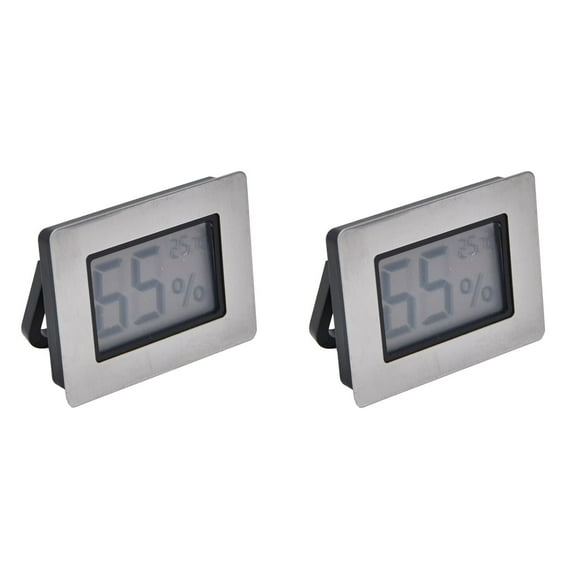 ABCISI 2Pcs Mini Hygrometer Thermometer, Embedded LCD Electronic Thermometer Hygrometer, Digital Indoor Humidity Gauge Monitor for Cigar Box Guitar Case Wine Cabinet Greenhouse Cellar