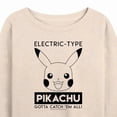 thumbnail image 3 of Pokémon - Pikachu Electric Type - Women's Lightweight French Terry Long Sleeve Shirt, 3 of 5